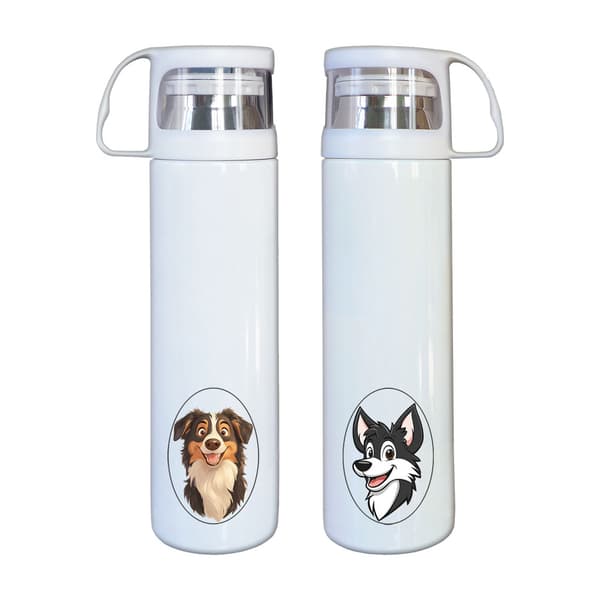 Barn Søt Tegneserie Border Collie Hund Termos