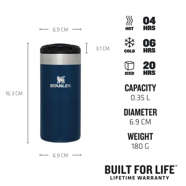 STANLEY AEROLIGHT TRANSIT MUG 0,35 L Royal Blue Metallic , termosmugg