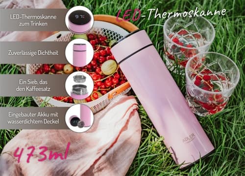 AD 4506 pink Termokande LED 473ml pink