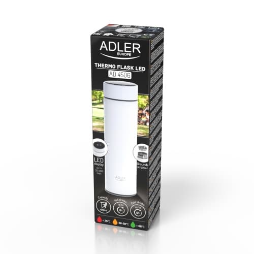 AD 4506 hvid Termokande LED 473ml hvid