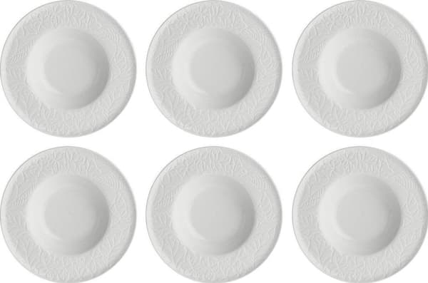 NPC Polska La Porcellana Bianca 6 Bosco suppetallerkener 23 cm hvite