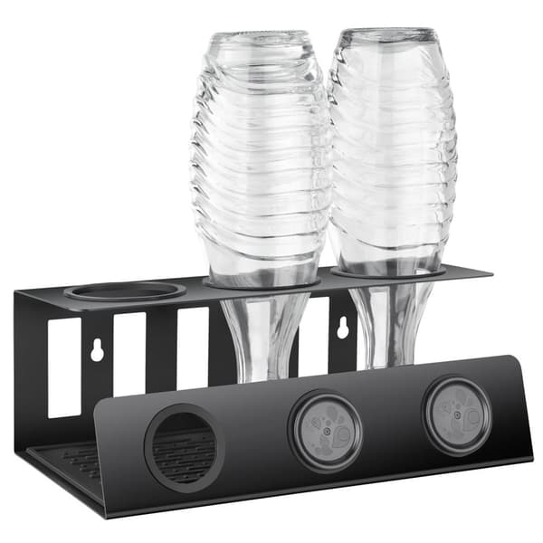 Flaskeholder Triso, til 3 flasker, med drypbakke - sort