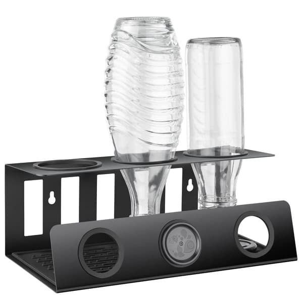 Flaskeholder Triso, til 3 flasker, med drypbakke - sort