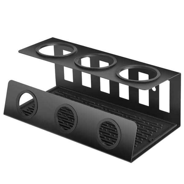 Flaskeholder Triso, til 3 flasker, med drypbakke - sort