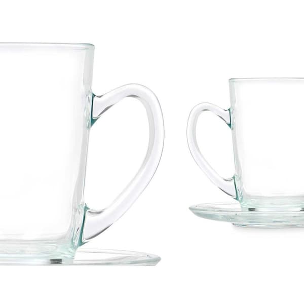 Kopp med assiett Vivalto 41089 Transparent Glas 200 ml (6 antal)