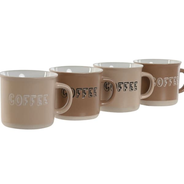 Set med kaffekoppar Home ESPRIT Brun Stengods 180 ml