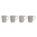 Miniatyrbild 1 av 4: Set med 4 muggar Home ESPRIT Vit Beige Stengods 360 ml 9 x 7 x 10,6 cm