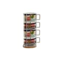 Miniatyrbild 4 av 4: Set med kaffekoppar Home ESPRIT Blå Grön Rosa Lila Metall Bambu Dolomite 260 ml