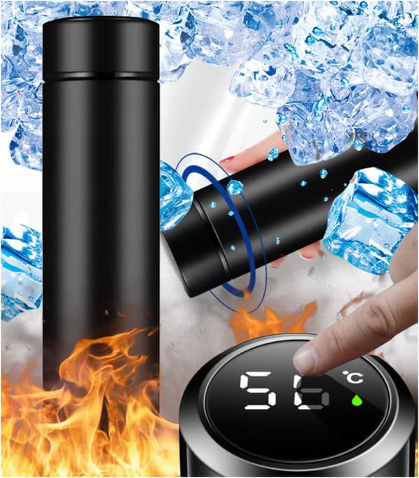 Smart termokrus med LED-display 500 ml - moderne flaske