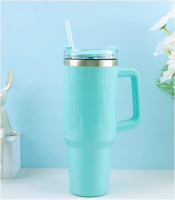 MagiCook termosmugg turkos 1200 ml med sugrör USA-stil turkos