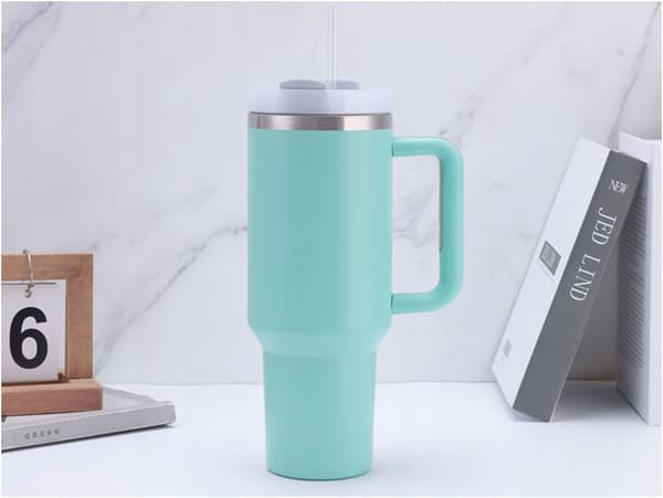 MagiCook termosmugg turkos 1200 ml med sugrör USA-stil turkos