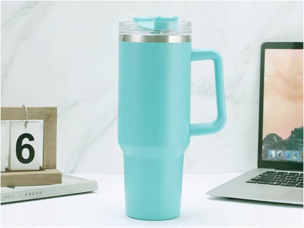 MagiCook termosmugg turkos 1200 ml med sugrör USA-stil turkos