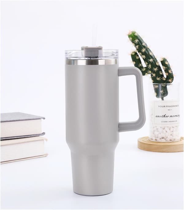 MagiCook Termosmuki 1200 ml pillillä, USA-tyylinen, vaaleanharmaa