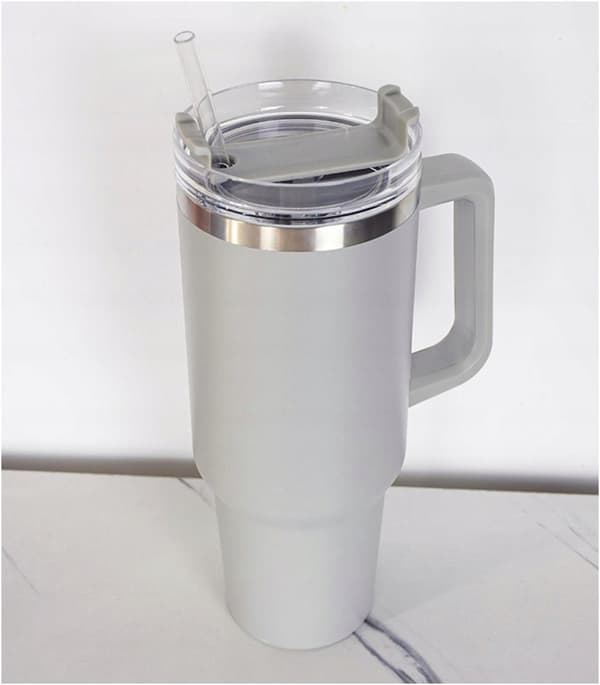 MagiCook Termosmuki 1200 ml pillillä, USA-tyylinen, vaaleanharmaa