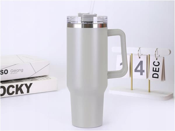 MagiCook Termosmuki 1200 ml pillillä, USA-tyylinen, vaaleanharmaa