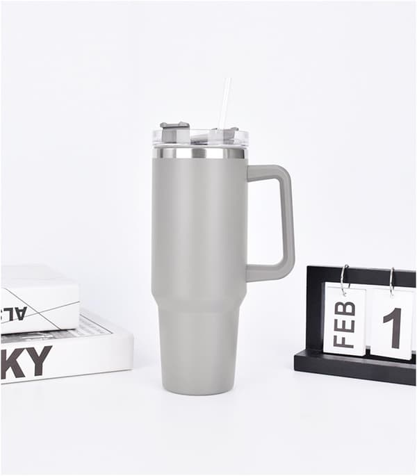 MagiCook Termosmuki 1200 ml pillillä, USA-tyylinen, vaaleanharmaa