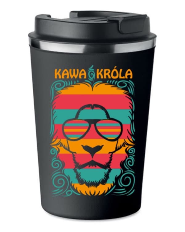 Premium termokrus med tryk KING'S COFFEE gave 350ml 0,35l KT_012