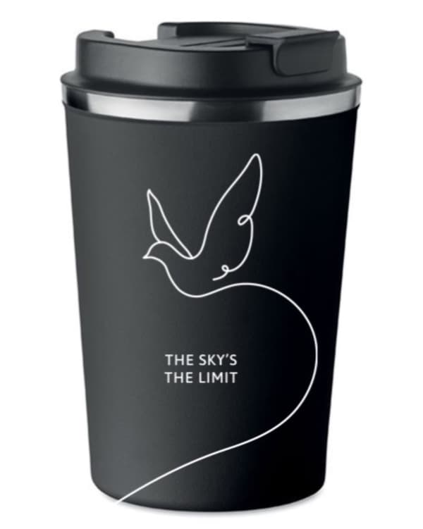 Premium termosmugg med tryck THE SKY'S THE LIMIT 350ml 0,35l KT_018