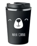 Miniatyrbild 1 av 5: Premium termosmugg med tryck LITTLE BLACK BEAR kaffe 350ml 0,35l KT_023