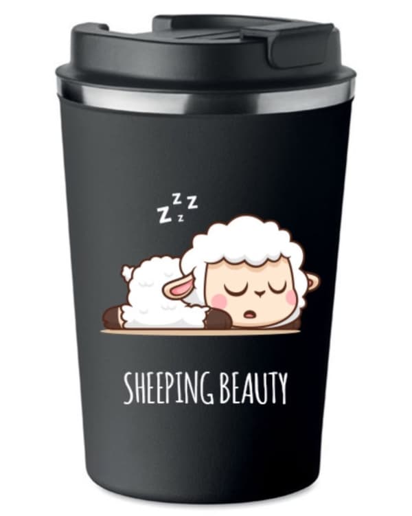 Premium termokrus med tryk SHEEPING BEAUTY OWCA 350ml 0,35l KT_025