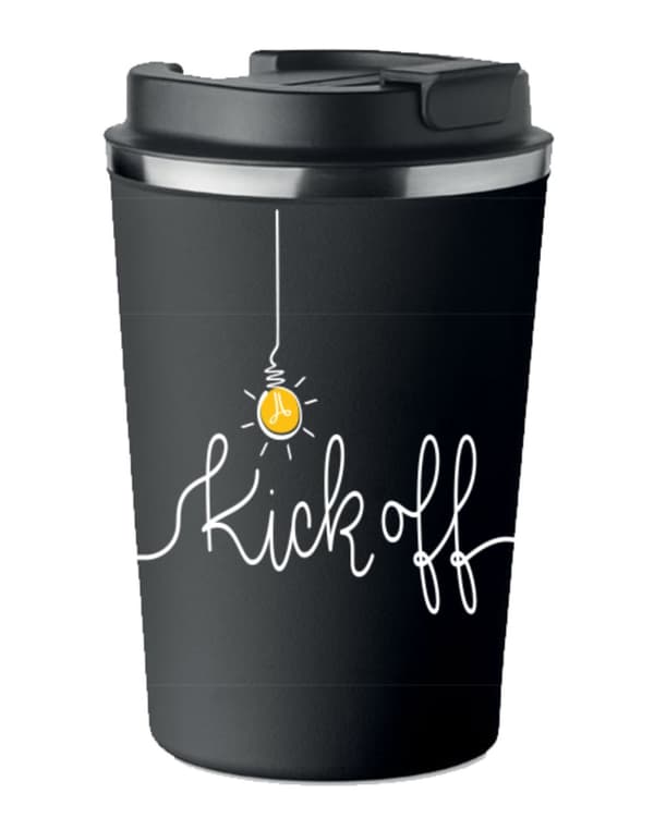 Premium termokrus med print KICK OFF pære 350ml 0,35l KT_030