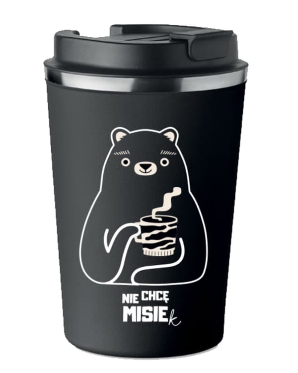 Premium termokrus med print JEG VIL IKKE HAVNE EN BJØRN 350 ml 0,35 l KT_033