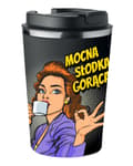 Miniatyrbillede 1 af 5: Premium termokrus med tryk STRONG SWEET HOT 350ml 0,35l KT_036