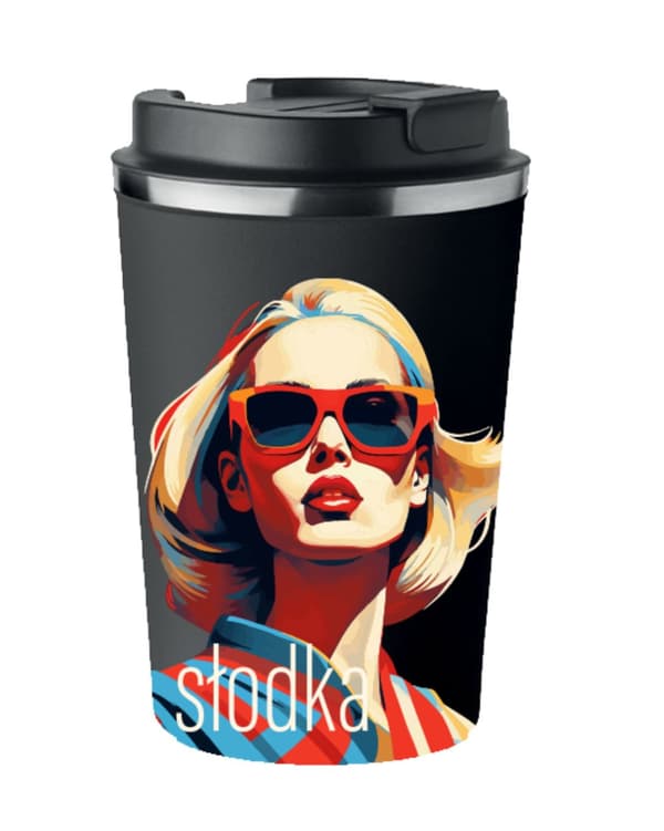 Premium termosmugg med tryck SWEET kvinnakaffe 350ml 0,35l KT_040