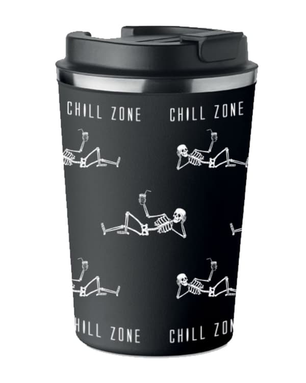Premium termosmugg med CHILL ZONE SKELETON-tryck 350 ml KT_054