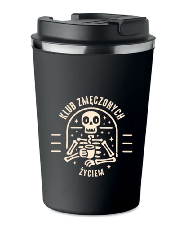 Premium termosmugg med tryck CLUB OF TIRED LIFE 350ml KT_060