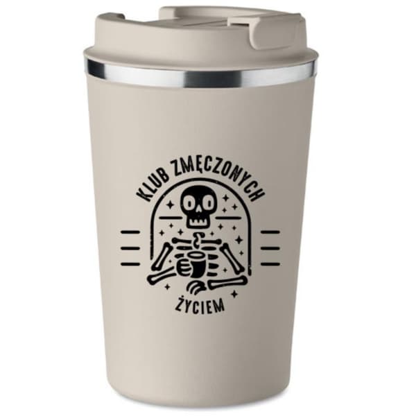 Premium-termosmuki painatuksella CLUB OF TIRED LIFE 350 ml KT_077