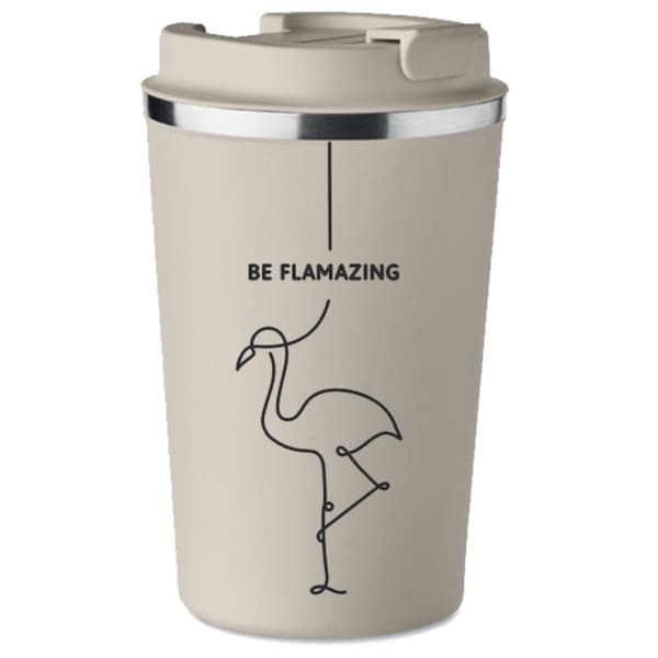 Termomugg premium med tryck BE FLAMAZING FLAMING kaffe 350ml KT_091