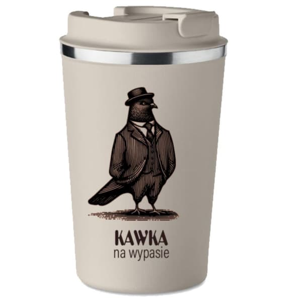 Termosmuki Premium-tyyliin painatuksella COFFEE ON THE GREATEST kahville 350ml KT_093