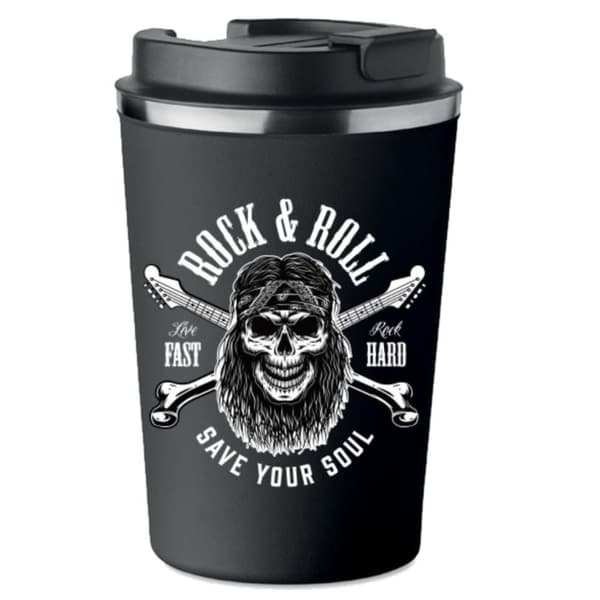 Premium termosmugg med tryck ROCK & ROLL METAL GITARR 350ml KT_098
