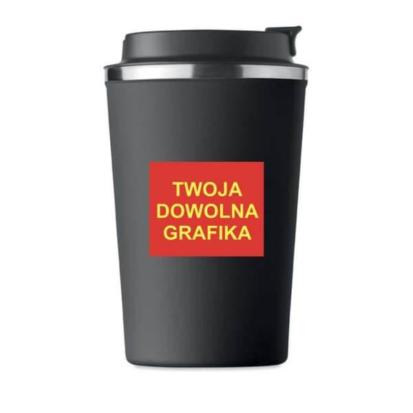 Premium termokrus med DIN EGEN GRAFIK fotoprint SORT KT_173