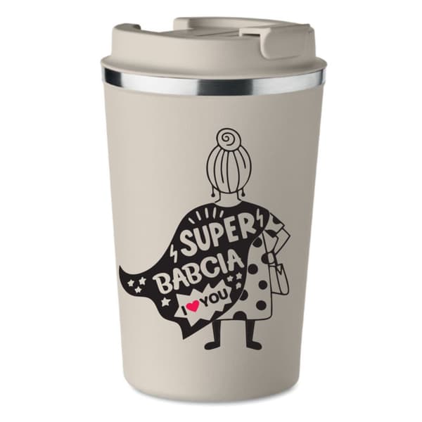 Premium termosmugg beige SUPERFORMA Present till mormors dag KT_249