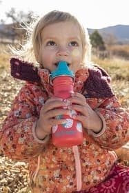 KLEAN KANTEEN KID CLASSIC NARROW 355ML SIPPY KORK Coral Strawberries