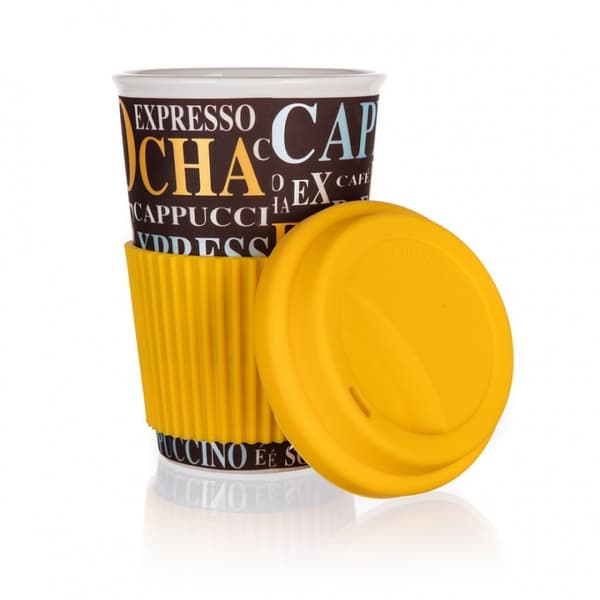 Keramikkrus 400ml med silikonelåg Banquet Go Coffee Lumarko!
