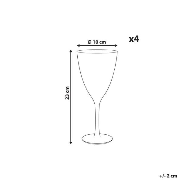 Sæt med 4 vinglas med guldkant, 380 ml, TOPAZ Lumarko!
