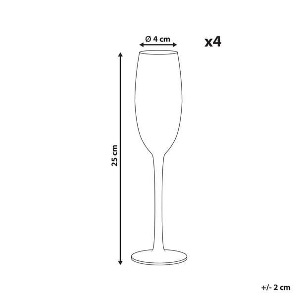 Set med 4 champagneglas 200 ml rosa-gröna DIOPSIDE Lumarko!