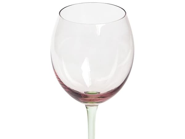 Sæt med 4 rødvinsglas 360 ml pink-grønne DIOPSIDE Lumarko!