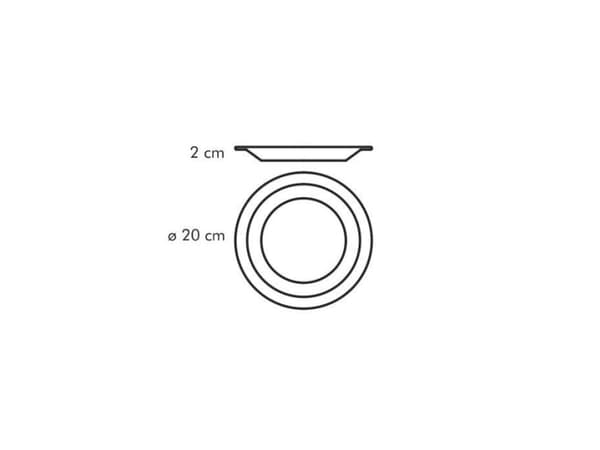 Tescoma 386320, Middagstallerken, Rund, Porselen, Hvit, 20 cm, 20 mm