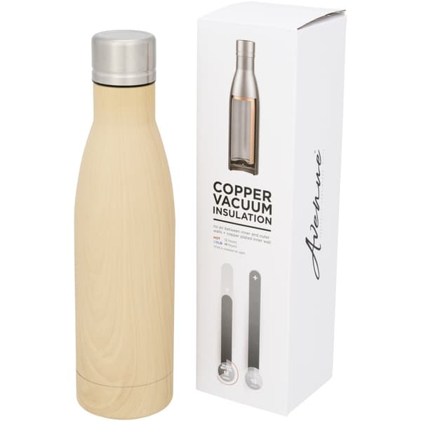 Avenue Vasa Copper Vacuum Insulated Bottle Wood One Size