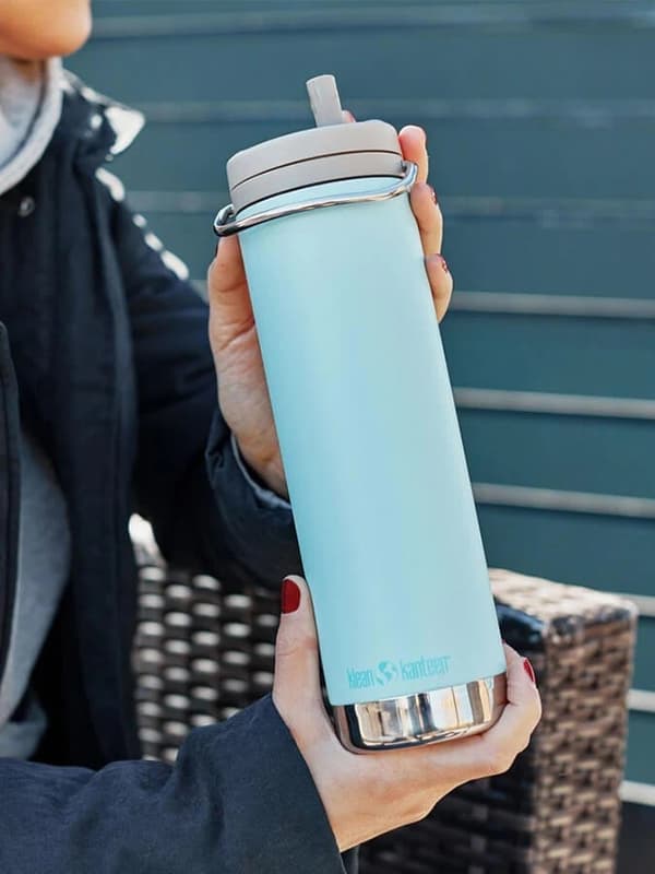 KLEAN KANTEEN TKWide 592 ml Blue Tint  - välj lock!