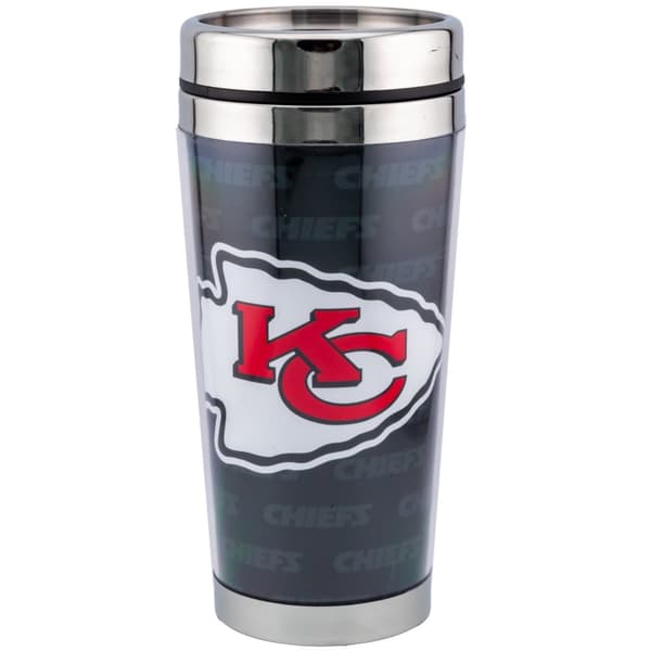 Kansas City Chiefs Wrap Around Print Travel Mug Black/Red/White One Size