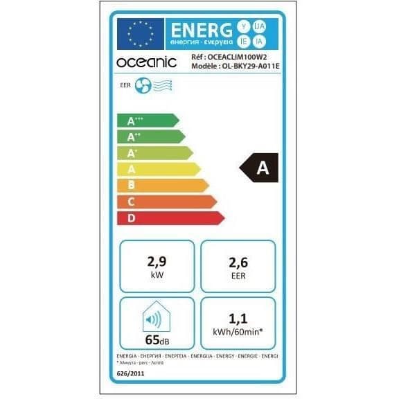 Monobloc mobil luftkonditionering - OCEANIC - 2930W - 10000 BTU - Programmerbar - Energiklass A