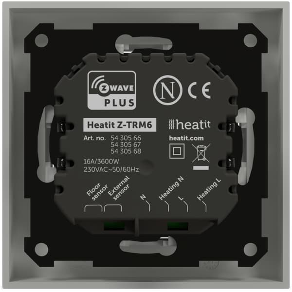 Heatit - Z-Wave - Z-TRM6 Hvit Termostat 16A RAL9003