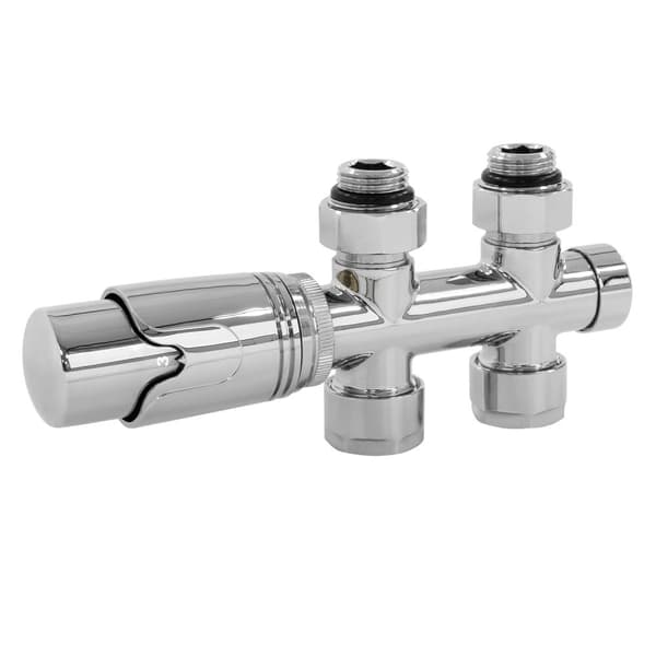 Venttiiliasennussarja Multiblock Chrome suora läpivienti sis. LuxeBath termostaattipään.