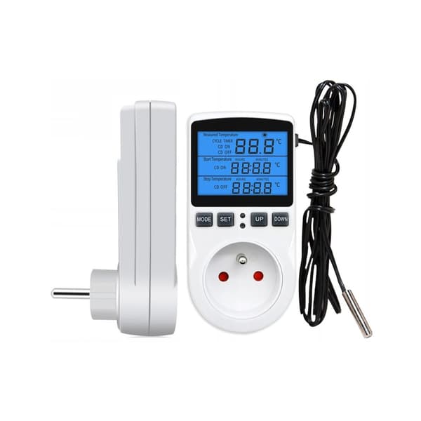 Termostat med 230V stikdåse E6185