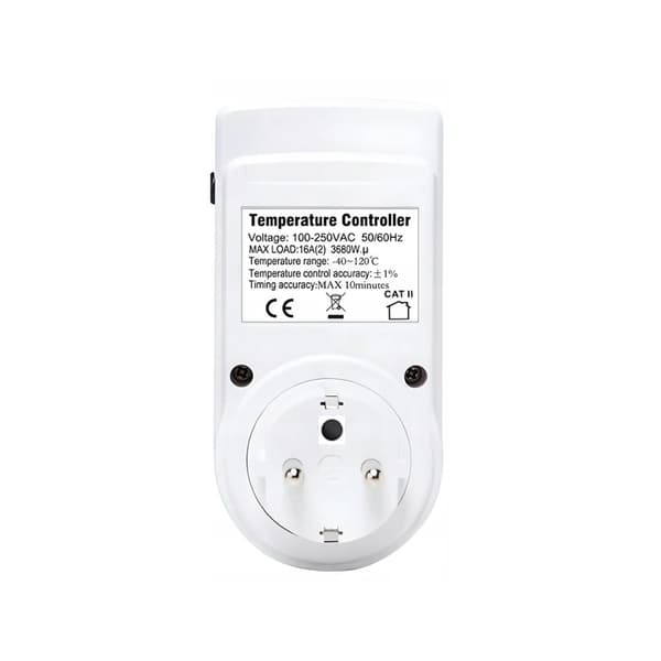 Termostat med 230V stikdåse E6185